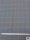 Italian Houndstooth Plaid Soft Cashmere-Blend Fine Suiting - Navy / Off-White / Caramel