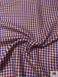 Modern Houndstooth Suiting - Dark Red / Royal Blue / Tan