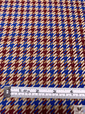 Modern Houndstooth Suiting - Dark Red / Royal Blue / Tan