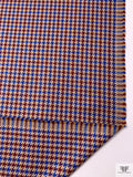 Modern Houndstooth Suiting - Dark Red / Royal Blue / Tan