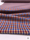 Modern Houndstooth Suiting - Dark Red / Royal Blue / Tan