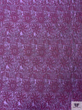 French Floral Textured Brocade - Purple