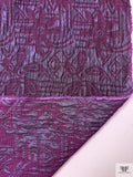 French Floral Textured Brocade - Purple