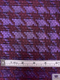 Italian Metallic Pixelated Houndstooth Brocade - Purple