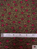 Cluster Dots Textured Brocade - Antique Gold / Black / Pink