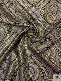 Regal Ecclesiastical Metallic Brocade - Gold / Greys / Black