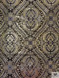 Regal Ecclesiastical Metallic Brocade - Gold / Greys / Black