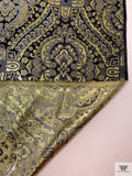 Regal Ecclesiastical Metallic Brocade - Gold / Greys / Black