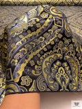 Regal Ecclesiastical Metallic Brocade - Gold / Greys / Black