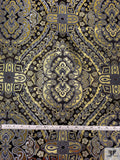 Regal Ecclesiastical Metallic Brocade - Gold / Greys / Black