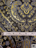 Regal Ecclesiastical Metallic Brocade - Gold / Greys / Black