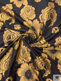 Autumn Floral Brocade - Golden Wheat / Black