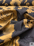 Autumn Floral Brocade - Golden Wheat / Black