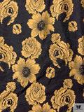 Autumn Floral Brocade - Golden Wheat / Black
