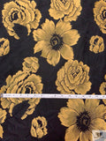 Autumn Floral Brocade - Golden Wheat / Black