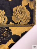 Autumn Floral Brocade - Golden Wheat / Black