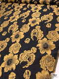 Autumn Floral Brocade - Golden Wheat / Black