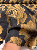 Autumn Floral Brocade - Golden Wheat / Black