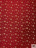 Star Motif Brocade with Fused Back - Royal Red / Gold