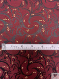Abstract Vine Brocade with Fused Back - Wine / Black / Gold