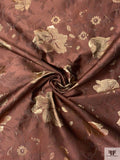Floral Metallic Brocade - Brown / Gold