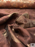Floral Metallic Brocade - Brown / Gold