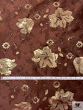 Floral Metallic Brocade - Brown / Gold