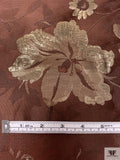 Floral Metallic Brocade - Brown / Gold