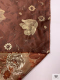 Floral Metallic Brocade - Brown / Gold