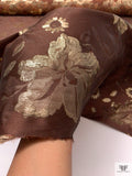 Floral Metallic Brocade - Brown / Gold