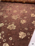 Floral Metallic Brocade - Brown / Gold