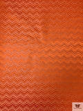 Italian Chevron Raffia-Like Brocade - Tiger Orange