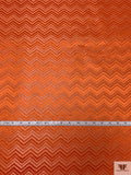 Italian Chevron Raffia-Like Brocade - Tiger Orange