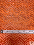 Italian Chevron Raffia-Like Brocade - Tiger Orange