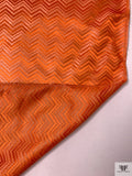 Italian Chevron Raffia-Like Brocade - Tiger Orange