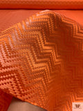 Italian Chevron Raffia-Like Brocade - Tiger Orange