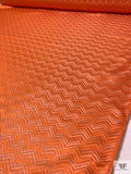 Italian Chevron Raffia-Like Brocade - Tiger Orange