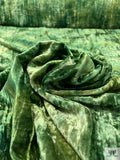 Tie-Dye Crinkled  Velvet - Green / Lime