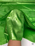 Italian Metallic Panné Velvet - Kelly Green