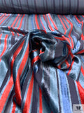 Striped Burnout Velvet - Blues / Red
