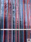 Striped Burnout Velvet - Blues / Red