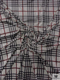 Plaid Cut Velour Stretch Knit - Grey / Black / Red