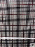 Plaid Cut Velour Stretch Knit - Grey / Black / Red