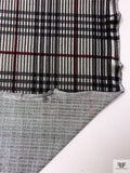 Plaid Cut Velour Stretch Knit - Grey / Black / Red