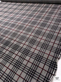 Plaid Cut Velour Stretch Knit - Grey / Black / Red