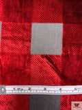 Italian Buffalo Plaid Burnout Velvet - Royal Red / Black