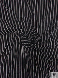 Pinstripe Micro Velvet - Black / White