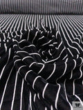 Pinstripe Micro Velvet - Black / White