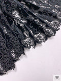 Guipure Lace with Stretch Velvet - Black