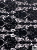 Guipure Lace with Stretch Velvet - Black